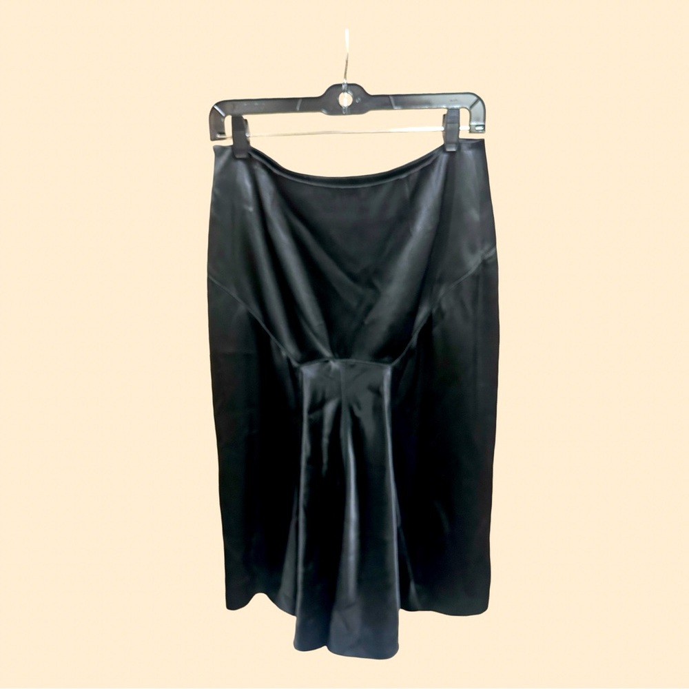 Vintage John Galliano Black Satin Fishtail Skirt Sz 6